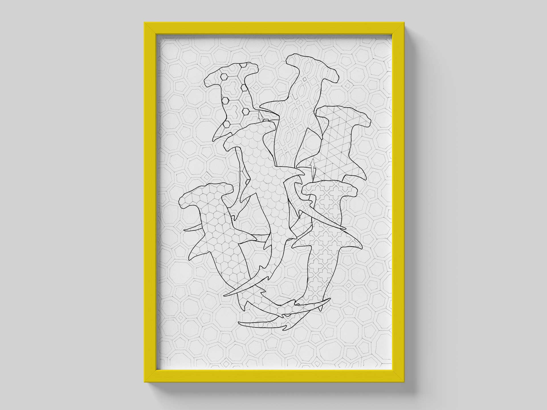 Psychedelic Sharks A2 Prints