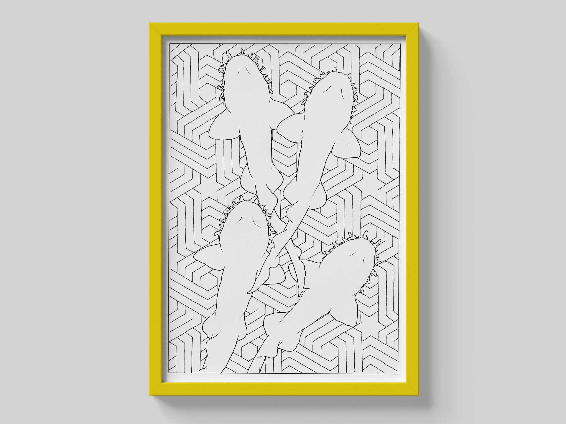 Psychedelic Sharks A2 Prints