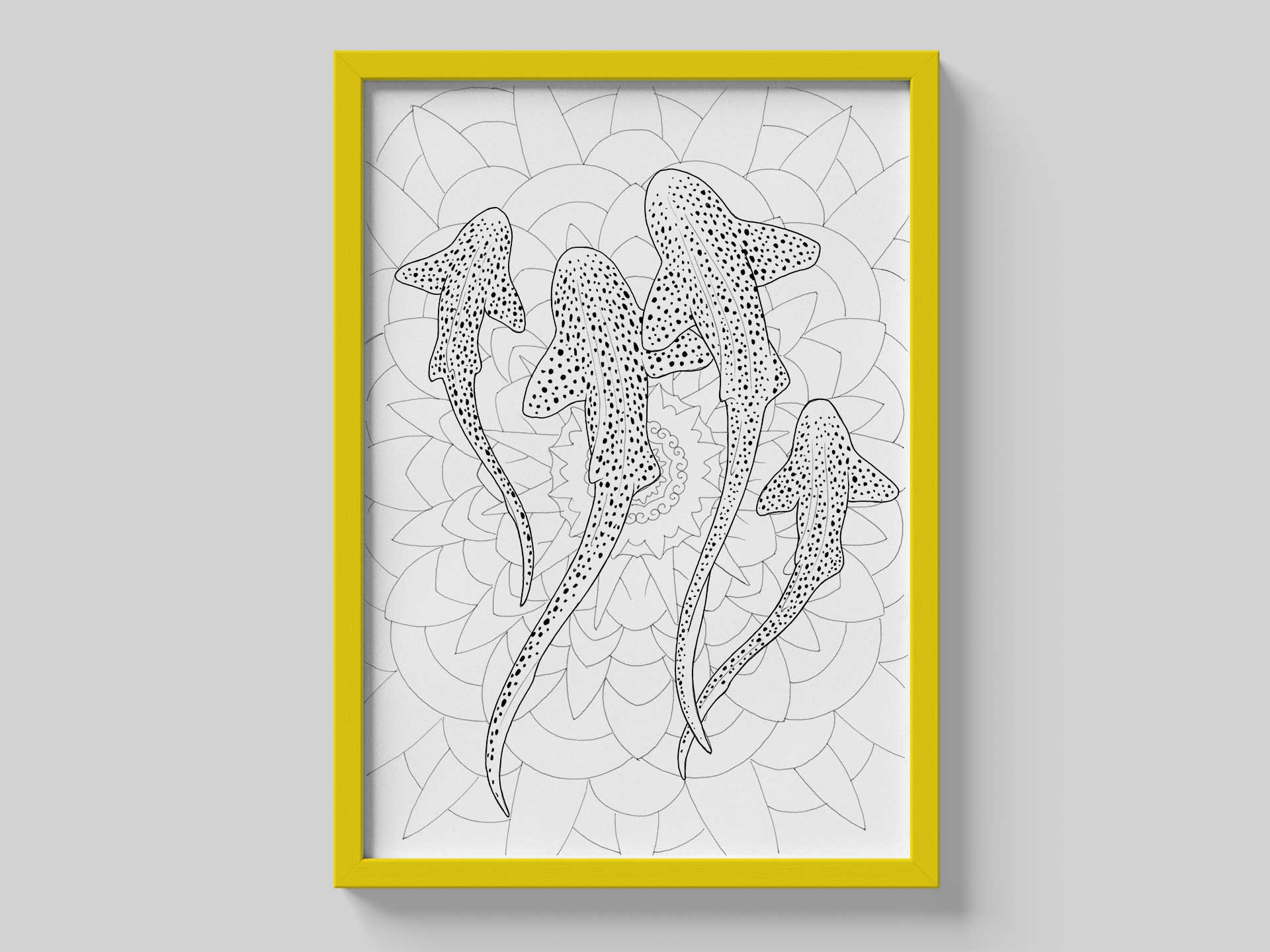 Psychedelic Sharks A2 Prints