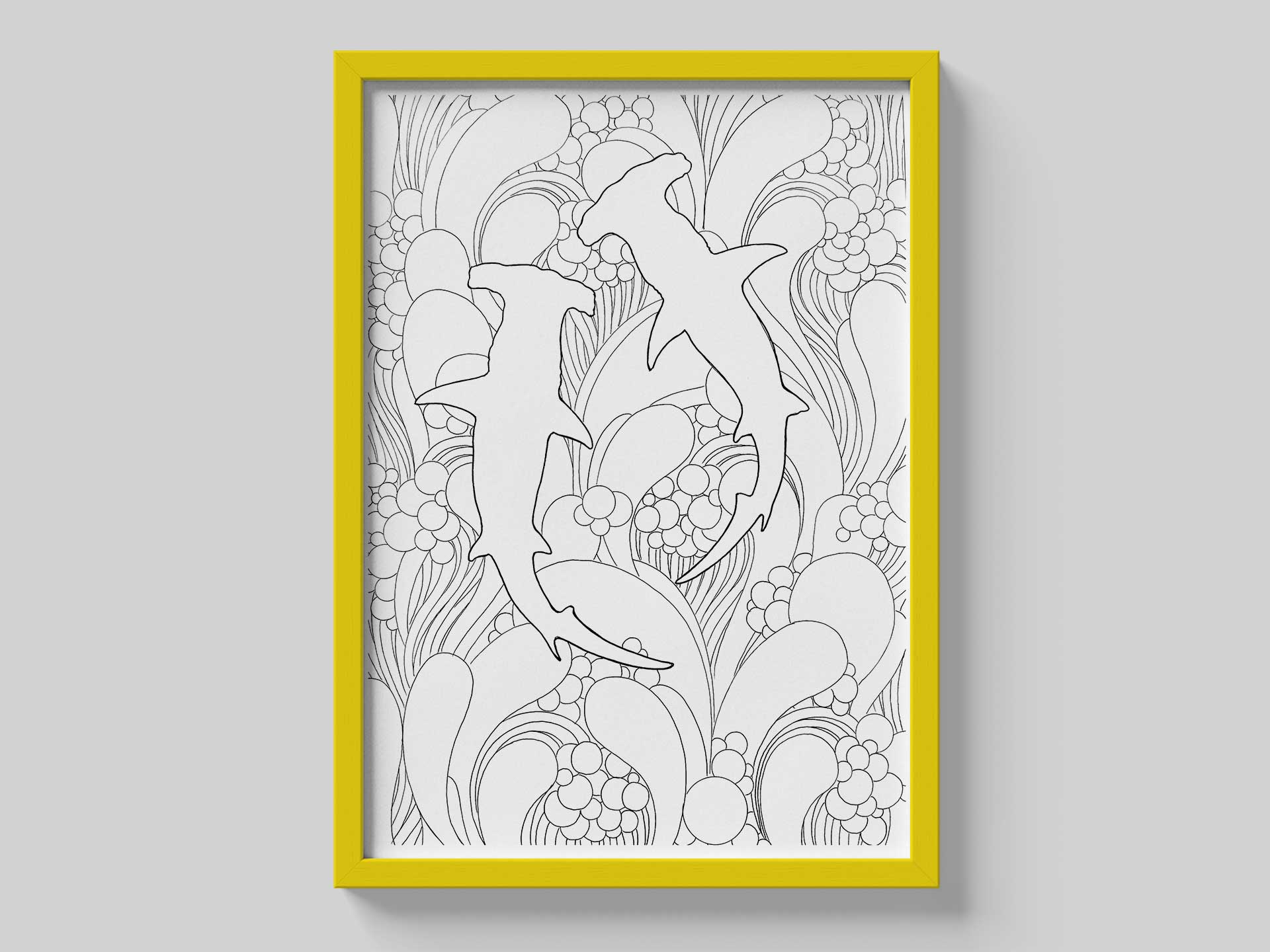 Psychedelic Sharks A2 Prints