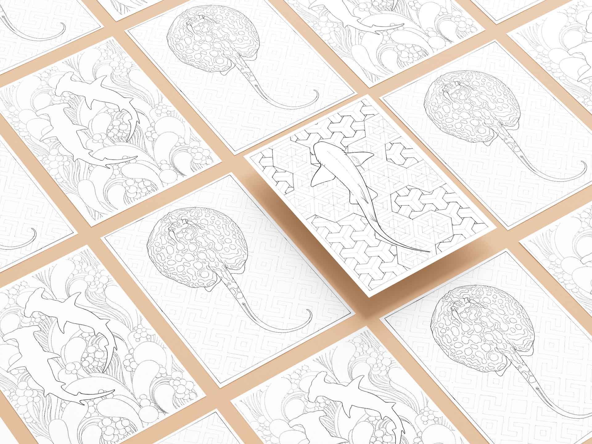 Psychedelic Sharks Loose Leaf Folders