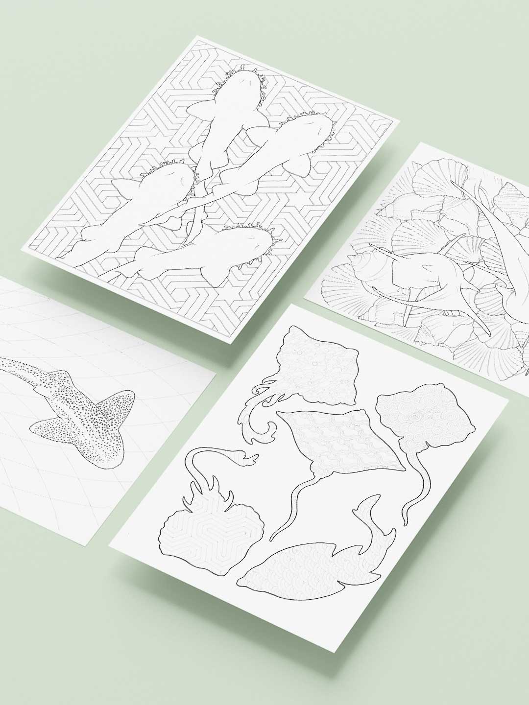 Psychedelic Sharks Loose Leaf Folders